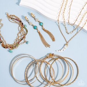 Chic Gold and Turquoise Bracelet Set